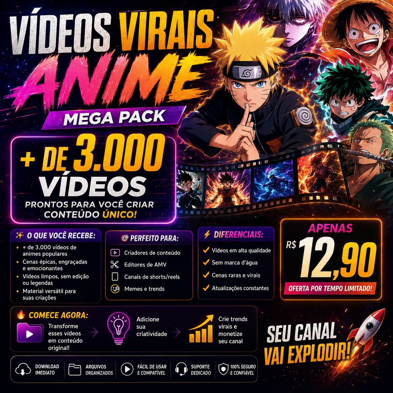 Pack de vídeos de ANIMES